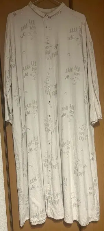 Tsuharu 츠하루 양치기 올 패턴 자수 원피스 화이트