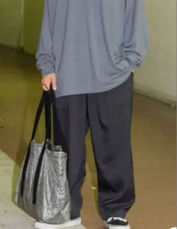 Dad EASY WIDE PANTS 차콜 사이즈 2