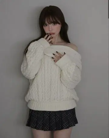 andmary Kiki 케이블 루즈 니트