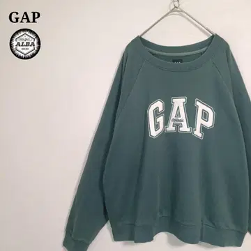 GAP 갭 맨투맨 아치 로고 자수 오버 사이즈 녹색 그린 L