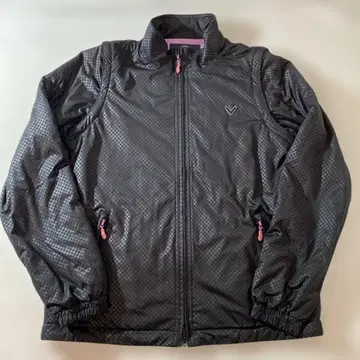 여성용 골프 자켓 체크 무늬 블랙 핑크 L