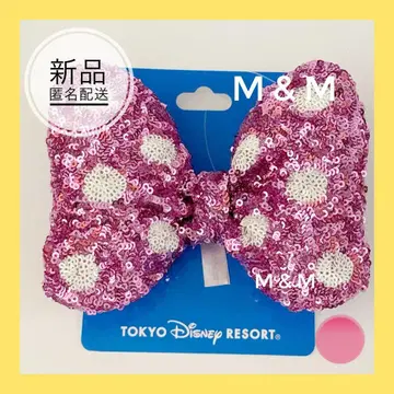 [ 핑크 ] 헤어 고무 미니 리본 대 헤어 포니 [ 스팽글 ] 4