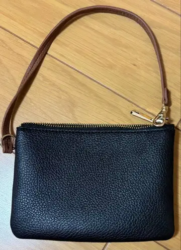 블랙 가죽 사코슈 카드 사이즈