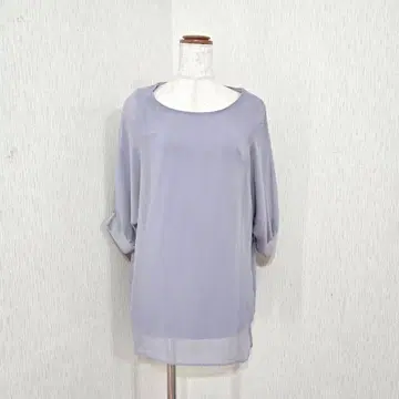 알파벳 알파벳 돌먼 슬리브 쉬폰 블라우스 라이트 그레이