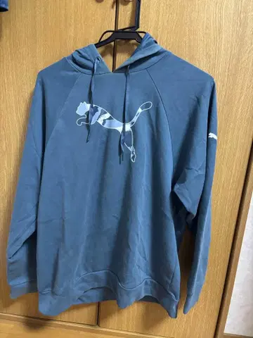 PUMA 후드 부착 후드티 블루