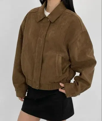 BLACKUP 월터 스웨이드 블루종 브라운 아우터 Y2K