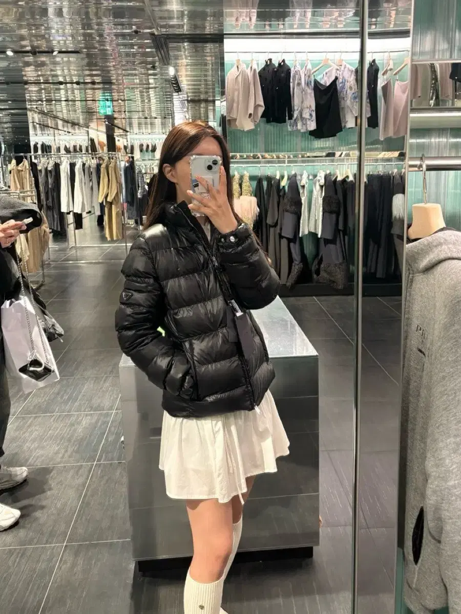 Prada triangle logo women's lightweight padding