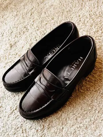 HARUTA 다크 브라운 가죽 로퍼 23.0