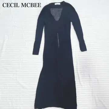 세실 맥비 V넥 긴팔 니트 원피스 가디건 겉옷 고급 무지