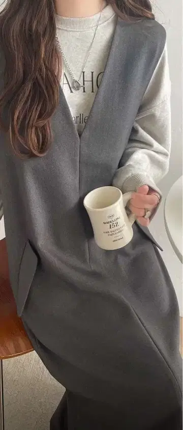 차콜 그레이 classical Elf 원피스