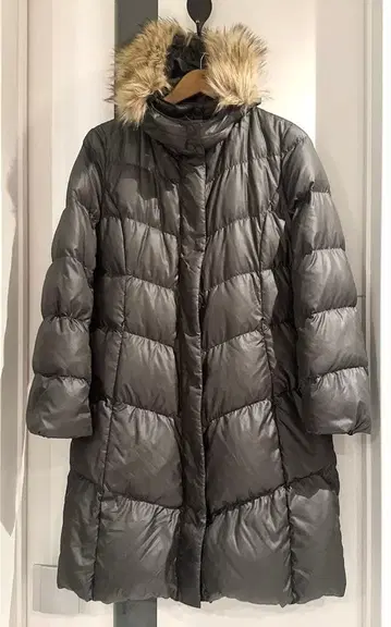 UNIQLO 유니클로 후드 퍼 롱 다운 자켓 코트 M