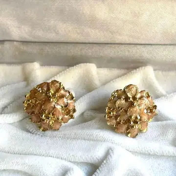 유럽 빈티지 시스루 플라워 디자인 이어링