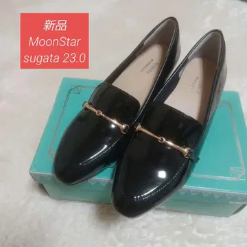 문스타 펌프스 23cm 에나멜 블랙 로퍼 새상품