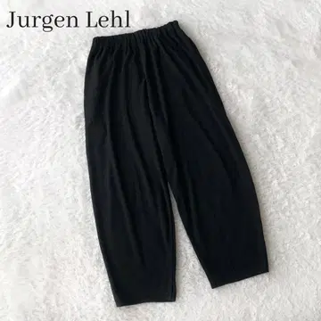 요건 레일 벌룬 팬츠 스트레치 허리밴딩 블랙 울 실크 L