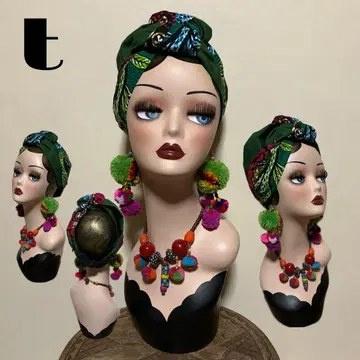 아프리칸 짜임 뽕긋 헤어 터번 헤어밴드