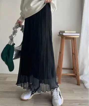 classicalef 플리츠 시어 스커트