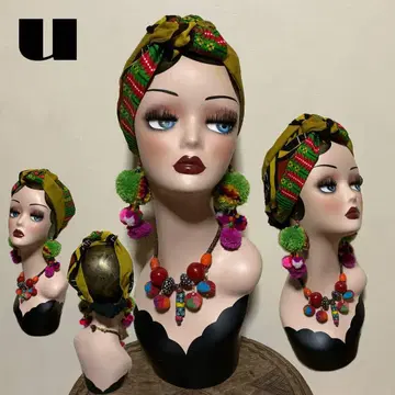 아프리칸 짜임 뽕긋 헤어 터번 헤어밴드 터번