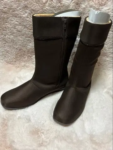 브라운 롱 부츠 사이드 지퍼