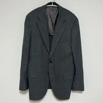 SHIPS 그레이 체크 무늬 테일러드 자켓 백 오픈