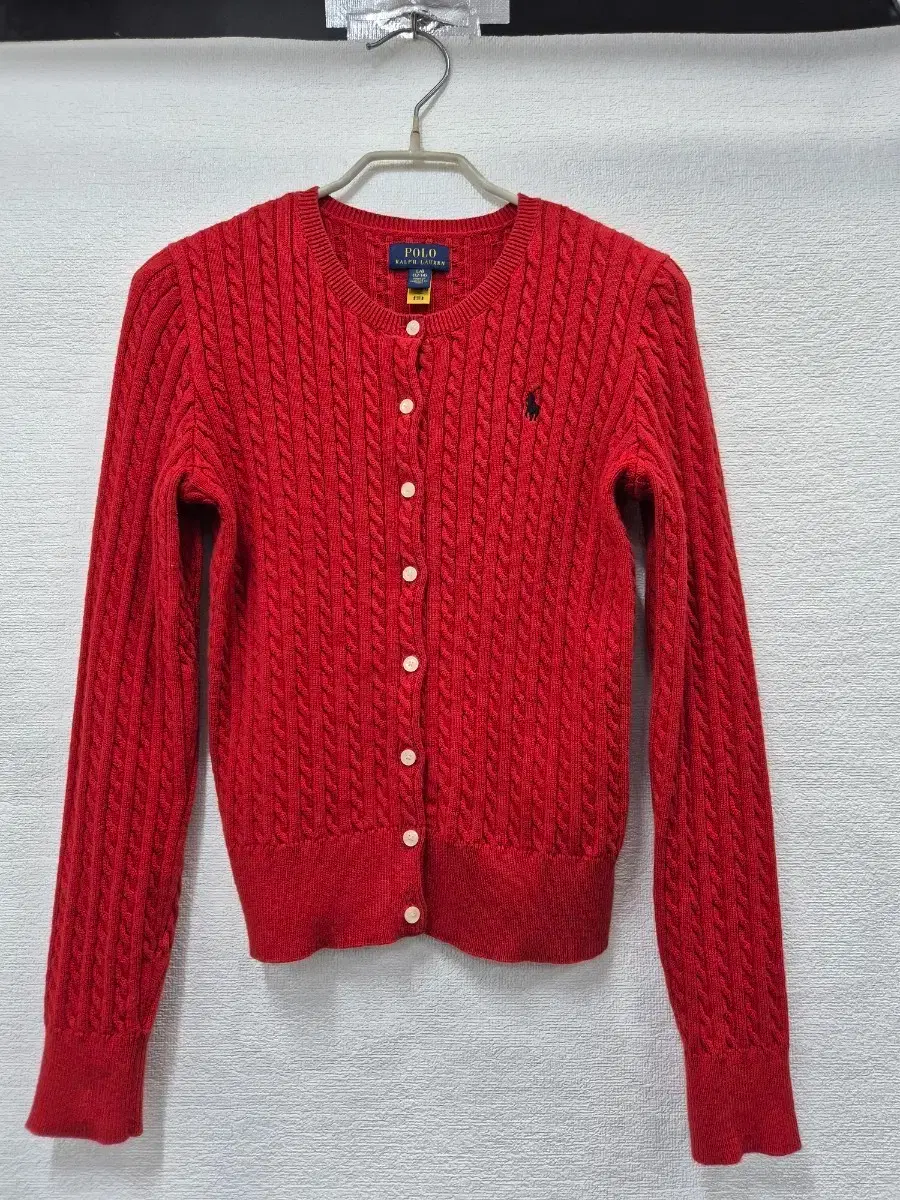 Polo Ralph Lauren Cable Knit Cardigan Red / 55 (Authentic)