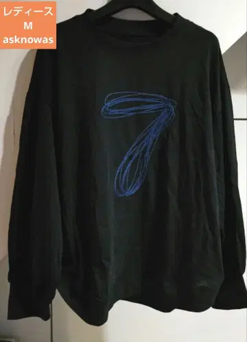asknowas 여성용 새상품 롱T 블랙 M 오버 사이즈