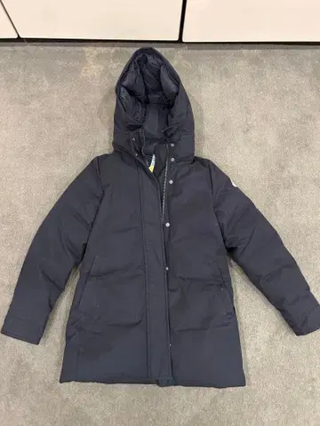 PYRENEX 후드 부착 다운 자켓 네이비 FR34 JP36