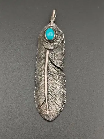 SAAD 특대형 페더 목걸이 silver925 실버925 터콰이즈