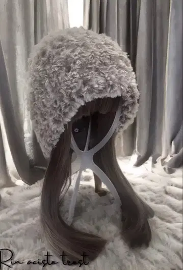 니트 모자 퍼 모자 핸드메이드 니트 모자 복슬복슬 버킷햇