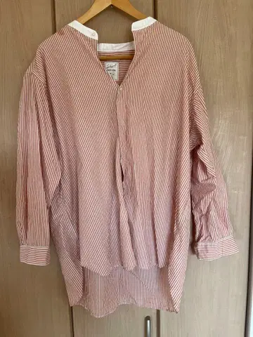 셔츠 밴드 카라 스트라이프 셔츠 L 사이즈