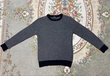 A.P.C. 네이비 화이트 니트 스웨터 모 100%