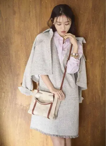 마이 스트라다 트위드 자켓 셋업 그레이 36