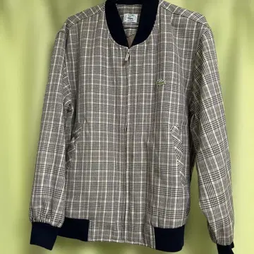 LACOSTE 체크 무늬 봄버 자켓