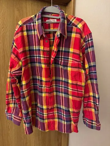 체크 무늬 코튼 플란넬 셔츠 XL