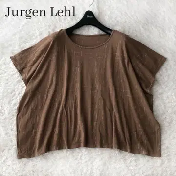 새상품급 요건 레일 튜닉 상의 플레어 올 패턴 신축 브라운 XL