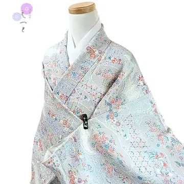 510 기모노 코몬 크레이프 원단 그레이 염색