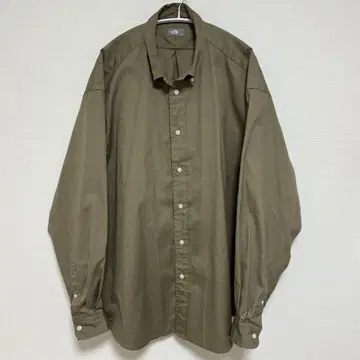 THE NORTH FACE XL 긴팔 셔츠 오버 사이즈 올리브 베이지