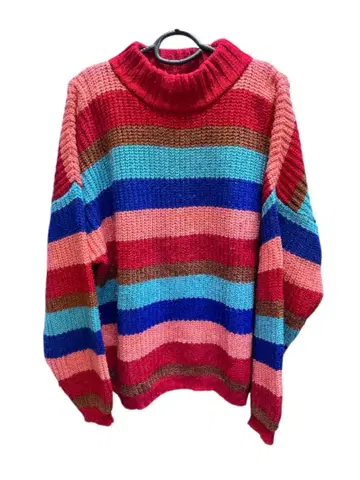 DOUBLE NAME 스트라이프 터틀넥 니트