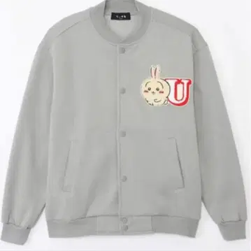 치이카와 (먼작귀) 속기모 스냅 자켓 L 토끼 U 자수 그레이 맨투맨