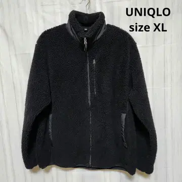 UNIQLO 방풍 보아 플리스 자켓 캐주얼 따뜻한 XL 블랙 남성용