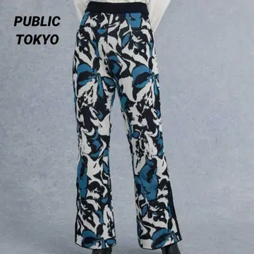 새상품급 퍼블릭 도쿄 지오메 플라워 자카드 니트 팬츠 F