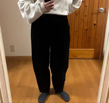 cameuntome 가죽 투 턱 팬츠 빈티지