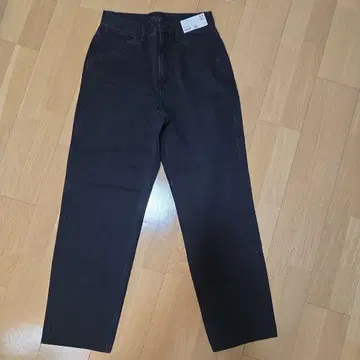 유니클로 UNIQLO 와이드 핏 청바지 다크 그레이 허리 28