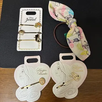 디즈니 인어공주 헤어 액세서리 세트 아리엘 헤어핀