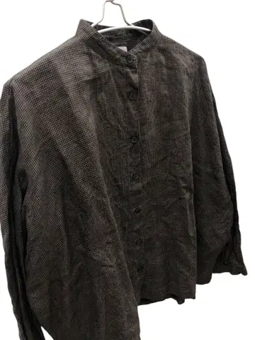 TROIS 트로아 린넨 블라우스 셔츠 체크