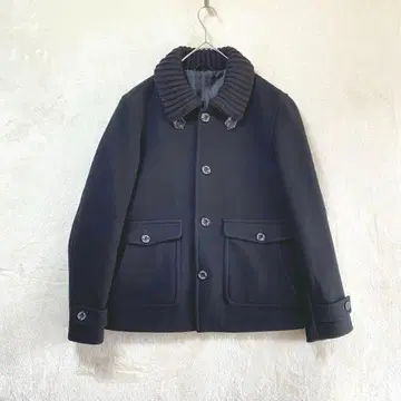 BEAMS HEART/피코트/L/니트 칼라 블랙