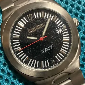 칸사 자동 와인딩 손목시계 25주얼 블랙 다이얼