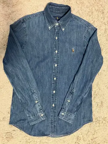 새상품급 랄프 로렌 버튼 다운 데님 셔츠 S M 셔츠 남성용