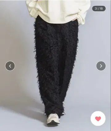 뷰티앤유스 프린지 와이드 팬츠 블랙 M