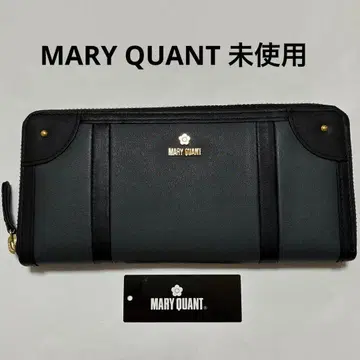 새상품 미사용 마리콴트 소가죽 장지갑 라운드 지퍼 블랙