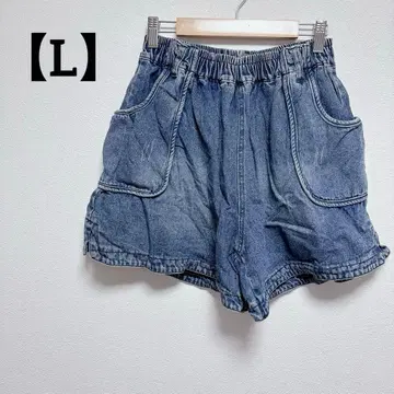 데님 숏팬츠 [ L ] 허리밴딩 포켓 부착 여성용 캐주얼